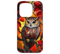 Golden Glow Owl with Autumn Leaf Highlights Case for iPhone 15 Pro