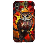 Golden Glow Owl with Autumn Leaf Highlights Case for iPhone X/XS