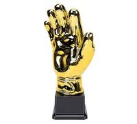 Golden Goalkeeper Glove Trophy Award, Exquisite Gold Finish, Recognizes Outstanding Performances for Soccer Tournaments, 8 X 26cm (Glove Trophy)