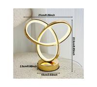 (Golden) Golden Luxurious Decorative Table Lamp for Bedroom, Living Room, and Study Room with Abstract Skewed Star and Moon Design