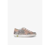 Golden Goose Boys Bronze Com Kids' Super Star Glitter-embellished Suede Low-top Trainers Eur 20 / 4 Uk Kids