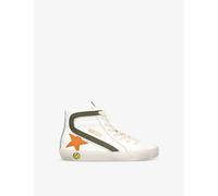 Golden Goose Boys Orange Kids' Slide Logo-print Leather Mid-top Trainers Eur 27 / 9 Uk Kids