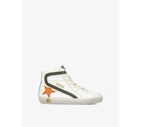 Golden Goose Boys Orange Kids' Slide Logo-print Leather Mid-top Trainers Eur 32 / 13 Uk Kids