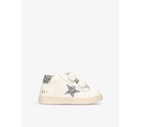 Golden Goose Boys Silver Kids' June Logo-print Leather Low-top Trainers Eur 26 / 8.5 Uk Kids