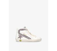 Golden Goose Boys White/oth Kids' Slide Logo-print Leather Mid-top Trainers Eur 23 /6.5 Uk Kids