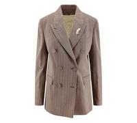 Golden Goose double-breasted feather-detail jacket - Neutrals 46