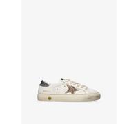 Golden Goose Girls Gold Comb Kids May Glitter Star-patch Leather Low-top Trainers Eur 20 / 4 Uk