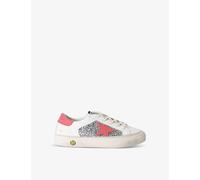 Golden Goose Girls Silver Com Kids' May Glitter-embellished Leather-blend Low-top Trainers Eur 29 / 11 Uk Kids