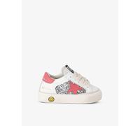 Golden Goose Girls Silver Com Kids' May Star-embroidered Glitter Leather Low-top Trainers Eur 26 / 8.5 Uk Kids