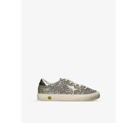 Golden Goose Gold Comb May Glitter Star-embellished Low-top Leather Trainers 6-9 Years Eur 21 /5 Uk Kids