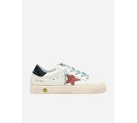 Golden Goose Kids Leather and Suede Star May Trainers in White - White - EU 35 UK 2.5