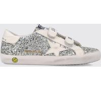 GOLDEN GOOSE Kid's Old School Trainers in Leather and Glitter Mesh with Hook-and-Loop Closure - Size: 31 - female