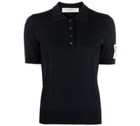 Golden Goose logo-patch polo shirt - Blue XS-S-M
