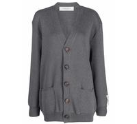 Golden Goose logo-print knitted cardigan - Grey XS-S-M-L-XL