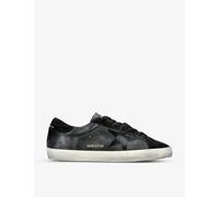 Golden Goose Mens Black Super-star Logo-embossed Leather and Suede Trainers Eur 43 / 9 Uk Men