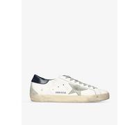 Golden Goose Mens Golden Goose Superstar Star-Appliqué Leather Low-Top Trainers White/Navy 5