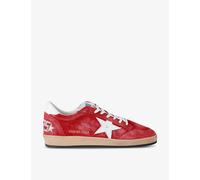 Golden Goose Mens Red Ball Star Star-applique Suede Low-top Trainers Eur 45 / 11 Uk Men