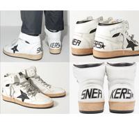 Golden Goose Sky Star Distressed Leather High-Top Sneakers Shoes Bnwt 42