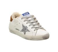 Golden Goose Superstar Leather & Shearling Sneaker, White, 5