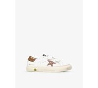Golden Goose White/oth Kids May School Glitter Star and Leopard-print Heel Leather Trainers 6-9 Years Eur 30 / 12 Uk