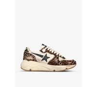 Golden Goose Womens Golden Goose Women's Running Sole 15399 Leopard-Print Leather and Mesh Trainers Beige Eur 41 / 8 UK Women