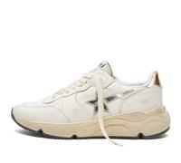 Golden Goose Women's Running Dad Leather Sneaker White/Silver/Gold