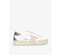 Golden Goose Womens White/comb Hi Star Glitter-embellished Faux-leather Low-top Trainers Eur 39 / 6 Uk Women