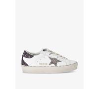 Golden Goose Womens White/comb Women's Hi Star 11934 Glitter-embellished Leather Low-top Trainers Eur 39 / 6 Uk Women