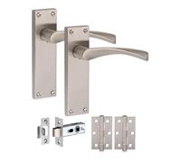 Golden Grace 1 Pair Astrid Door Handle Sets 150x40mm, Satin Nickel