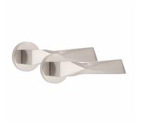 Golden Grace 1 Pair Aura Design Internal Door Handles Round Rose Satin Nickel Finish