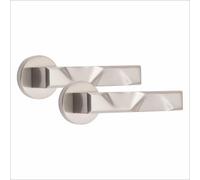 Golden Grace 1 Pair Nova Design Internal Door Handles Round Rose Satin Nickel Finish