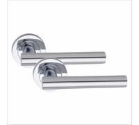 Golden Grace 1 Pair Straight T-Bar Door Handles Polished Chrome Finish