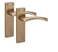 Golden Grace 1 Pair Victorian Astrid Scroll Interior Door Handle Antique Brass Finish 150 x 40mm