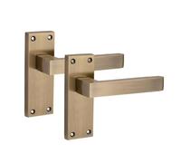 Golden Grace 1 Pair Victorian Delta Scroll Interior Door Handle Antique Brass Finish 120 x 40mm