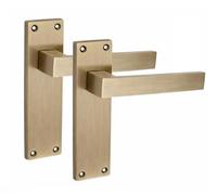 Golden Grace 1 Pair Victorian Delta Scroll Interior Door Handle Antique Brass Finish 150 x 40mm