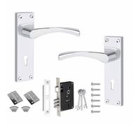 Golden Grace 1 Pair Victorian Scroll Astrid Door Handle Polished Chrome Lever Lock