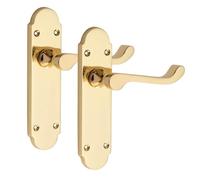 Golden Grace 1 Pair Victorian Scroll Epsom Design Door Handle Polished Brass Finish 168 x 40mm