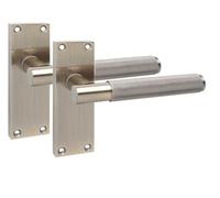 Golden Grace 1 Pair Victorian T-Bar Knurled Design Interior Door Handle Antique Brass Finish 120 x 40mm