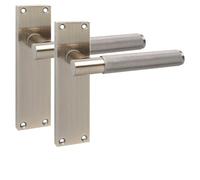Golden Grace 1 Pair Victorian T-Bar Knurled Design Interior Door Handle Antique Brass Finish 150 x 40mm