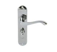 Golden Grace 1 Set Chrome Bathroom Lock Door Handles Polished Chrome Finish With Fixing Bolt & Spindle