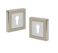 Golden Grace 1 Set Door Key Hole On Square Rose Satin Chrome Dual Finish Escutcheon For Normal 3 Lever 5 Lever Lock Keys