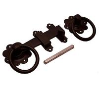 Golden Grace 1 Set Gate Ring Black Finish Plain Latch Catch Metal For Outdoor Gates - 21.4Cm X 12.7Cm X 4 Cm
