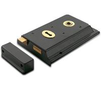 Golden Grace 1 Set Rim Sashlock Black Finish With In Built Latch & Key Operated Deadbolt Surface Mounted Rimlock