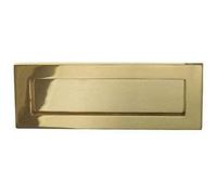 Golden Grace 1 Set Victorian Design Postal Letter Plate Polished Brass Finish Mail Slot - 12" X 4"