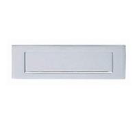 Golden Grace 1 Set Victorian Design Postal Letter Plate Polished Chrome Finish Mail Slot - 10" X 3"