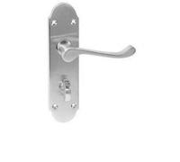 Golden Grace 1 Set Victorian Scroll Bathroom Door Handle Satin Chrome Finish Epsom Design - 170mm X 40mm
