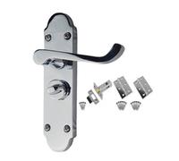 Golden Grace 1 Set Victorian Scroll Bathroom Door Handles Polished Chrome With Hinges & Latch - 168mm X 40mm