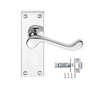 Golden Grace 10 Pairs Victorian Scroll Latch Handles, Polished Chrome
