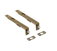 Golden Grace 150mm Flush Bolt Heavy Duty, Antique Brass, Bronze, 2 Bolts | Includes screws and strike plate for hassle-free installation, offering a tidy concealed look to reinforce home security.