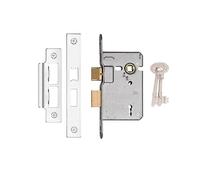 Golden Grace 3 Lever Sash Mortise Lock 64mm, Polished Chrome | Includes 2 keys and corrosion-resistant nickel plating, offering extra security for internal wooden doors.